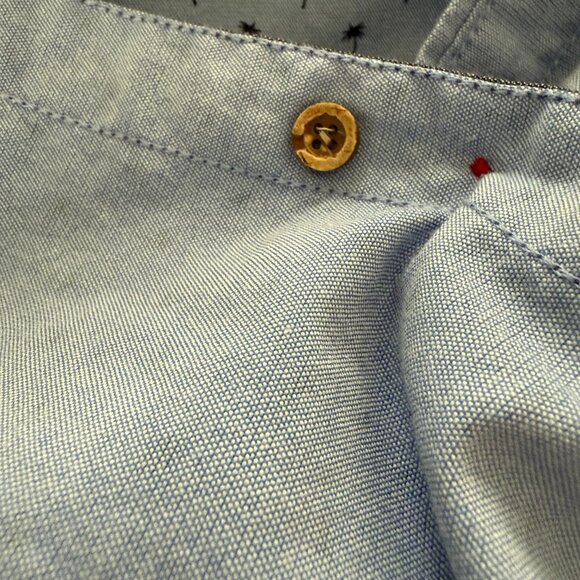 Steve's Jeans Blue Button Up Shirt with Palm Tree Print Size 5x - Picture 6 of 9